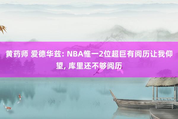 黄药师 爱德华兹: NBA惟一2位超巨有阅历让我仰望， 库里还不够阅历