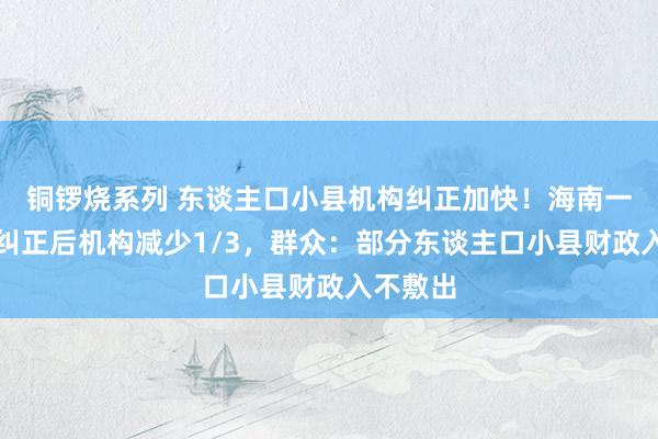 铜锣烧系列 东谈主口小县机构纠正加快！海南一县级市纠正后机构减少1/3，群众：部分东谈主口小县财政入不敷出