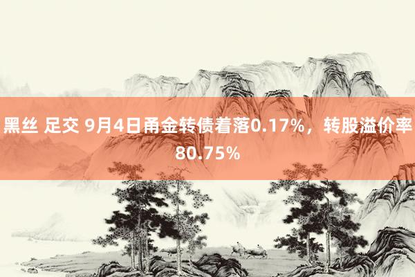 黑丝 足交 9月4日甬金转债着落0.17%，转股溢价率80.75%