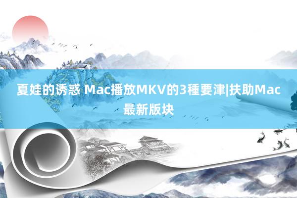 夏娃的诱惑 Mac播放MKV的3種要津|扶助Mac最新版块