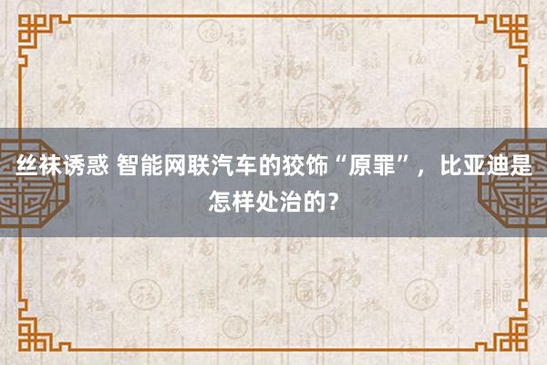 丝袜诱惑 智能网联汽车的狡饰“原罪”，比亚迪是怎样处治的？