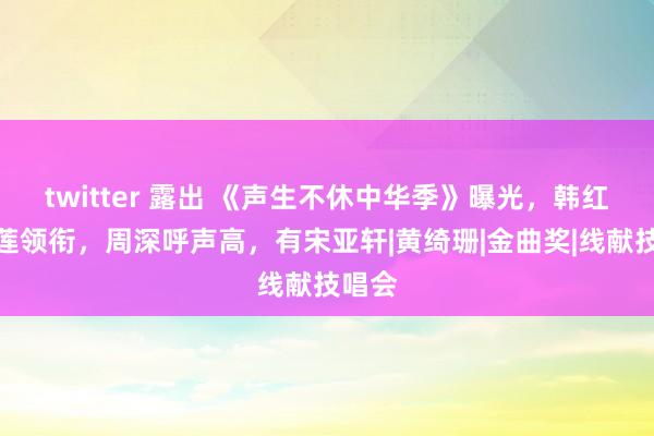 twitter 露出 《声生不休中华季》曝光，韩红林忆莲领衔，周深呼声高，有宋亚轩|黄绮珊|金曲奖|线献技唱会